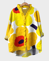 Maira | Oversized Leinen-Bluse in Gelb