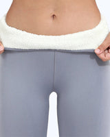 Rillie - Erhöhte Komfort-Leggings aus dickem Samt mit hoher Taille in Grau