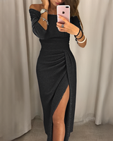 Cristy - Schickes schulterfreies Damenkleid in Schwarz