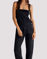 Sophie - Lässiger, locker sitzender Jeans-Jumpsuit für Damen in Schwarz