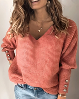 Beck - Schicker Pullover mit V-Ausschnitt in Ziegelrot