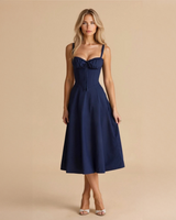 Liana - Schickes Midikleid in Marineblau