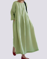 Veronica - Lockeres Kleid mit Taschen für Damen in Grün