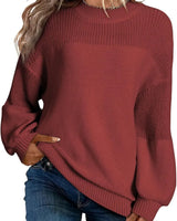 Neva - Damen-Strickpullover – Weicher Oversize-Pullover im Minimalistischen Stil in Weinrot