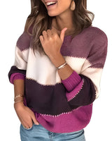 Aubrie - Gemütlicher Streifenpullover in Lila