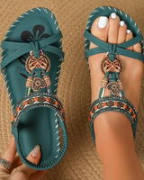 Flora | Sandalen Stil Ibiza, die Komfort und Eleganz vereinen in Dunkelgrün