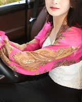 Rosemarie | Damen Chiffon Überwurf Schal Paisley – Chiffon Schal Paisley Damen 2026 in Knallpink