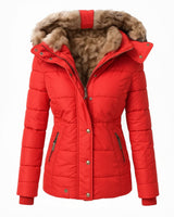 Anna™ | Warmer mit Fell gefütterter Wintermantel in Rot