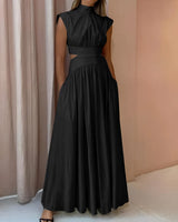 Isabella - Stilvolles Ärmelloses Kleid in Schwarz
