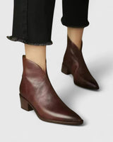 Nicole | Elegante Stiefeletten mit Blockabsatz in Braun