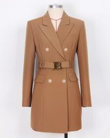 Stilvolles Einfarbiges Blazer-Kleid - Celeste in Braun