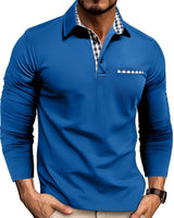 Rupert - Komfortables Langarm-Poloshirt in Blau