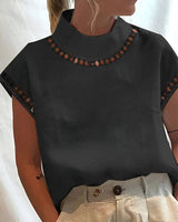 Nannie - Stilvolles Top mit Ausschnitt für Damen in Schwarz