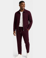 Tobiana - Set Aus Strukturierter Jacke MIT Reißverschluss Und Hose MIT Kordelzug in Burgund