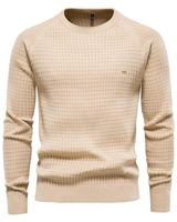 Herren-Rundhals-Pullover – NICK in Aprikose