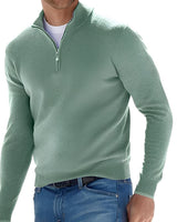 Nash - Freizeitpullover mit halbem Reißverschluss in Grün