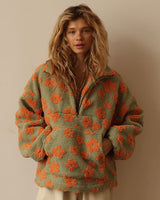 Daisy | Fleece Varm Bloom in Orange-Grün