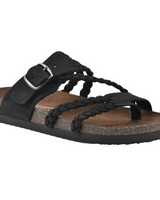 Petrona - Gepolsterte geflochtene Sandalen in Schwarz