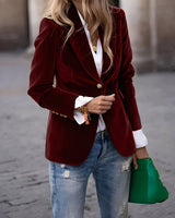 Alise - Stilvoller Slim-Fit-Blazer in Dunkelrot
