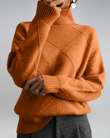 Camille - Eleganter Rollkragenpullover in Orange