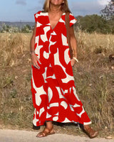 Kendall - Lässiges Abstract Kleid in Rot