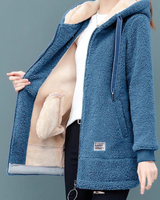 Adalyn - Fleece-Kapuzenjacke in Blau