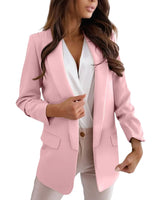 Damen Lange Leicht Blazer | Formell in Rosa