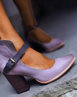 Irene - Stilvolle Sandalen mit klobigem Absatz für Damen in Lila