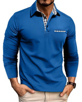 Jerome - Komfortables Langarm-Poloshirt in Blau