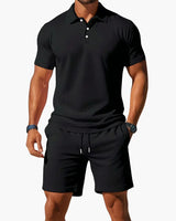 Chamikara - Elegantes Polo Set in Schwarz