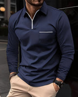 Bernard - Komfortables Langarmshirt in Marineblau