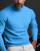 Richard - Warmer, komfortabler Herren-Rollkragenpullover in Hellblau