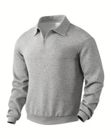 Finn | Geometrisches Design Vintage Reißverschluss Pullover in Grau