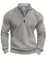 Breno™ - Eleganter Pullover mit halbem Reißverschluss in Grau