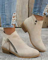 Mia - Stiefel mit Reißverschluss in Beige