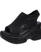 Calina - Plateau-Sandalen mit offener Zehenpartie in Schwarz