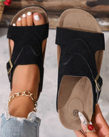 Luna | Leicht Konturiertes Fußbett Sandalen in Schwarz