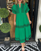 Hanna - Elegantes Boho-Kleid in Grün (Fast ausverkauft)