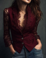 Yara - Soft-Touch-Bluse in Bordeaux