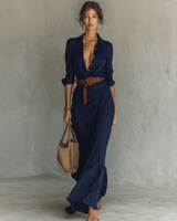Victoria | Müheloses Maxikleid in Marineblau