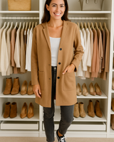 Natalie - Freizeitblazer mit Kapuze in Braun