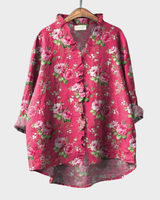 Leona | Oversized Leinen-Bluse in Rosa