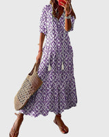Amalia™ | Retro Bohemian Sommerkleid in Lila