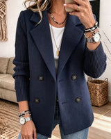 Winchell - Stylische Herbst Jacke Mit Gestrickten Ärmeln in Blau
