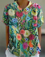 Daisy | Aquarell Floral Shirt in Mehrfarbig