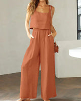 Scarlett | Damen Set Top Hose Koordiniert Elegant Modern in Orange