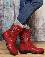 Ysaria | Ortho Zipper Winterstiefel in Rot