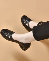 Noemi - Komfortable Cut-out-Ballerinas in Schwarz