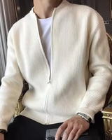 MARENZO – Der strick-cardigan für moderne männer in Weiß