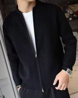 MARENZO – Der strick-cardigan für moderne männer in Schwarz